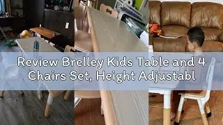 Review Brelley Kids Table and 4 Chairs Set, Height Adjustable Toddler Table and Chair Set, Graffiti