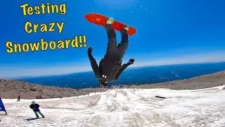 Riding the CRAZIEST SNOWBOARD of MY LIFE!!! (Elevated Surf Craft - Red Tail Hawk)