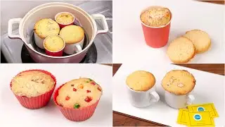 মেজারমেন্ট কাপ ছাড়াই চুলায় ১০ মিনিটে কাপ কেক রেসিপি || 10min Cup Cake Recipe without Oven
