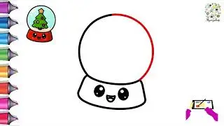 HOW TO DRAW A SNOW GLOBE EASY STEP BY STEP