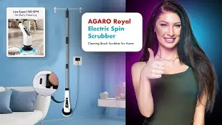 AGARO Royal Electric Spin Scrubber, Cleaning Brush Scrubber for Home,  8 Replaceable Brushes
