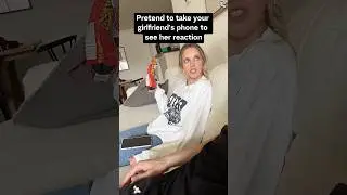 Taking my girlfriend&rsquo;s phone to see her reaction 🤣#couple #funny #react #prankvideo #happy #funny
