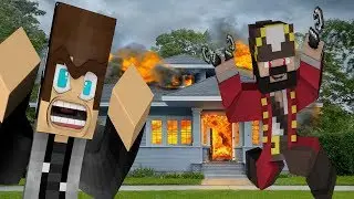 WHO PUT FIRE ON MY HOUSE?!!? (minecraft Trolling & Griefing)