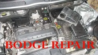Mini fixing an air filter box bodge