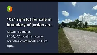 1021 sqm lot for sale in boundary of jordan and sibunag guimaras
