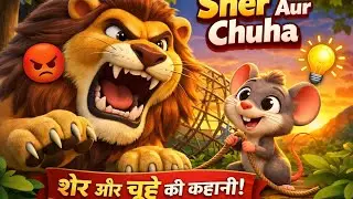 🦁 Sher Aur Chuha की समझदारी | Moral Story in Hindi | 3D Cartoon Animation | BTkhaniyaYT