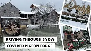 Exploring Snow Covered Pigeon Forge: Dollywood, The Island, Old Mill & More!