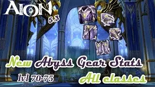 Aion 5.3 - New Abyss Gear Stats (70-75 lvl) - All Classes