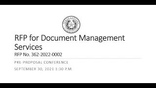 Document Management Services RFP Pre-proposal Conference, September 30, 2021