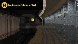 OpenBVE (N) Coney Island To Astoria-Ditmars Blvd (R68A)(Late Night)