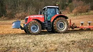 Pokaz Ciągnika Massey Ferguson 7722 S D6 + Kvernerland 6 skib