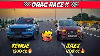 DRAG RACE: Venue 1.2 Vs Jazz 1.2🔥| आख़िर vTec तो vTec hai🥵| SUV Vs Hatchback🚀|  TURBO HOUSE