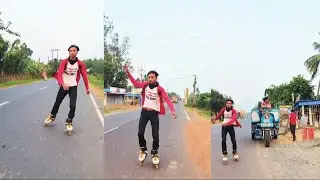 skating on road || public reaction || skating video || girl reaction || inline skating