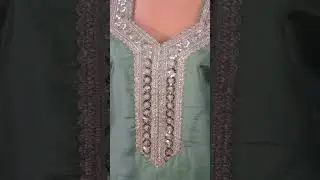 lace work suit design from scratch,plain suit with lace work neck design