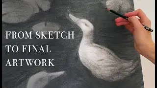 From Sketch to Final Artwork | Charcoal & Pencil Drawing (No Talking)