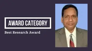 Dr SANTOSH KUMAR RAY, CSIR-Central Institute of Mining and Fuel Research, Best Research Award