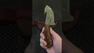 HANDMADE CUSTOM DAMASCUS GUT HOOK SKINNING KNIFE
