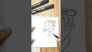 Easy Drawing - How to Draw a Lion | Geometric Drawing 20 #shorts