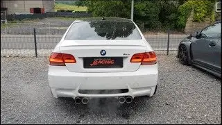 BMW E92 M3 w/ ARMYTRIX Valvetronic Exhaust & 200 Cpsi Sport-Cat Downpipes, Loud Revs!
