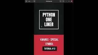 Python one liners #13 #shorts - Special Symbol-Keyword Arguments(kwargs) - Variable No. of Arguments