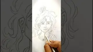 Peaceful Shree Krishna Line Art Sketch ✍🏻 Easy Lord Krishna Drawing #drawing✨ Muskan Pushkar