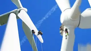 blade repairing using rope access team |BLADECARE TECHNOLOGY |#windmills #windmill#windturbine #fan