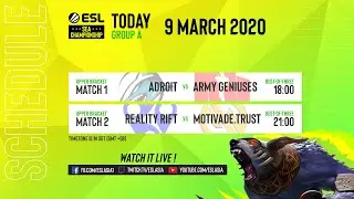 [LIVE] ESL SEA Championship - Dota 2: Group A Matchday #1 - Adroit vs AG; Reality Rift vs Trust