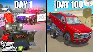 I SPENT 100 DAYS RUNNING FROM THE COPS | FARMING SIMULATOR 25