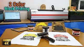 Reno 65  2 Color Block Printing #diycrafts project #laser #monport #blockprinting #diy #diycrafts