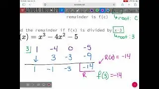 Precal 10.20.2025 remainder theorem, factor theorem, and synthetic division