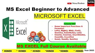 #7 Microsoft Excel Tutorial for Beginners - FREE Online Excel Course | Excel Tutorial 