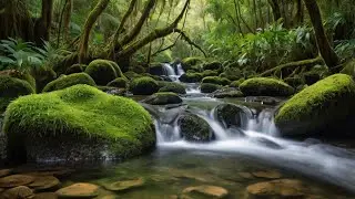 Relaxing Nature Sounds for Sleeping - Natural Calm Forest Waterfall for Meditation Sound for Study