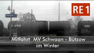 DB Regio | Mitfahrt RE 1 MV/HH im RE160 Wagen (Schwaan - Bützow im Winter)