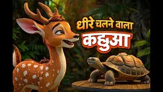 कछुआ और हिरण की दौड़ 🐢🦌 | Kids Moral Story in Hindi