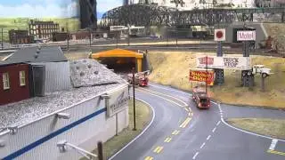 Feuerwehreinsatz Tunnelbrand im Amerika-Abschnitt im Miniatur Wunderland Hamburg
