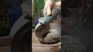Cutting Big Quartz Stone with Angle Grinder | Satisfying Rock Cutting