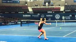 Simona halep and Carla Suarez Navarro forehand comparison from behind