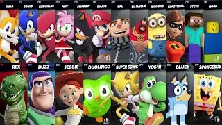Sonic vs Mario vs Yoshi vs SpongeBob vs Buzz vs Rex vs Jessie | Super Smash Bros Ultimate