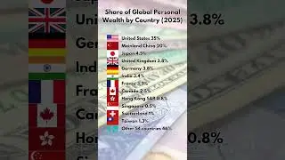 Top Country by Share of Global Wealth 2025! #worldeconomy #globalfinance