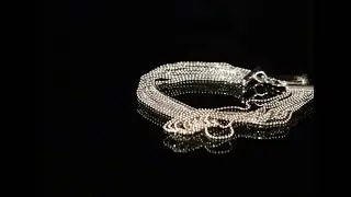 CI0001104 - 8.5 grams 9 carat White Gold Ball Link Multi Chain Bracelet