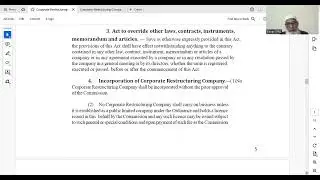 Corporate restructuring Act 2016 & 2020