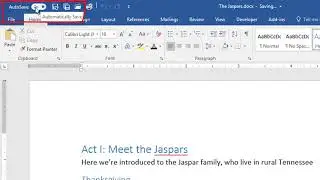 Office 365 Bonus Bonus Tip - AutoSave is Working