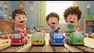 Four Little Toy Fire Engines Whoosh Whoosh Whoosh | Nursery Rhymes for Kids & Baby Songs