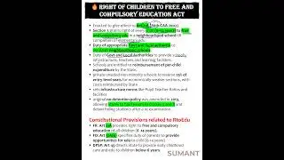 🔥Right of Children to Free and Compulsory Education Act