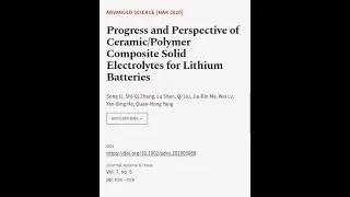 Progress and Perspective of Ceramic/Polymer Composite Solid Electrolytes for Lithium ... | RTCL.TV