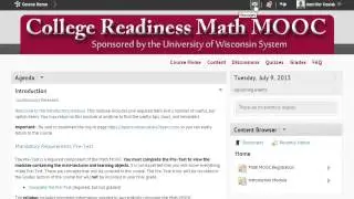 College Readiness Math MOOC Tour