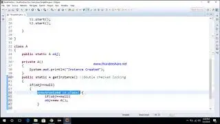 Singleton Class By using Double Checked Locking in Java