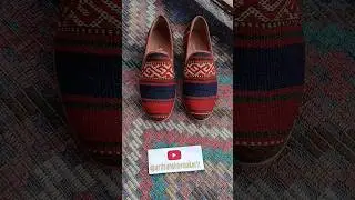 Turkish Kilim Loafers Size 39 | Handmade Leather Sole Shoemaking Process