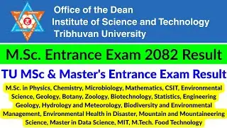 TU MSc Entrance Exam 2082 Result | MSc Admission 2082 | TU MSc & Master's Entrance Exam Result 