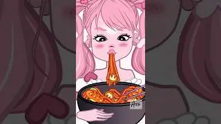 먹방 애니 | Noodles Mukbang  #shorts #mukbang #kvakaanimation